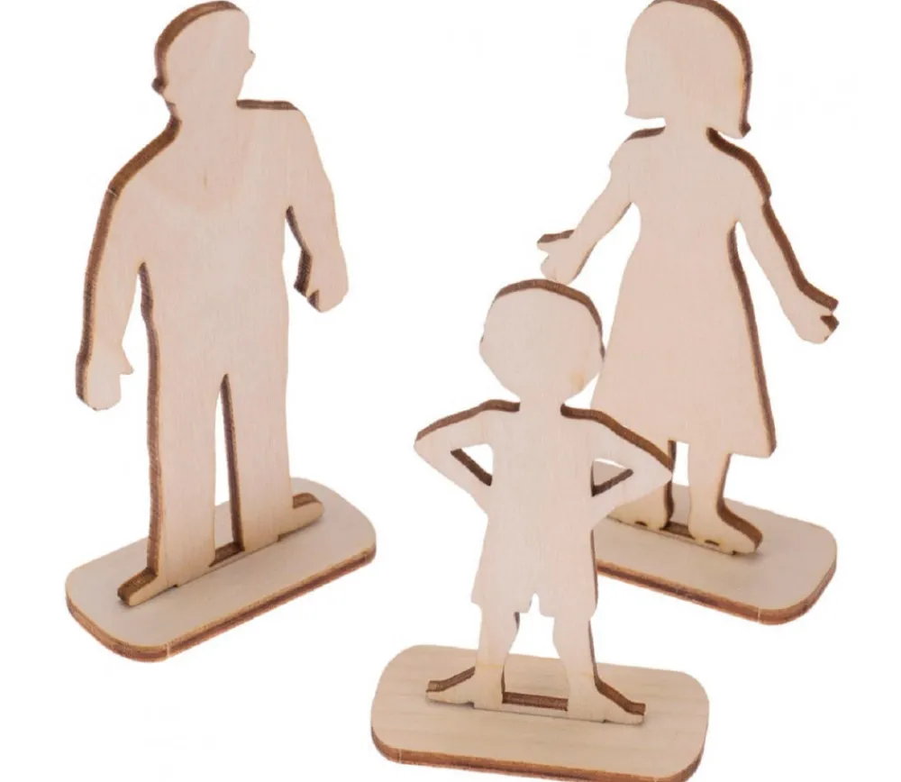 Tout Pour le Jeu 6 Figurines famille en bois naturel