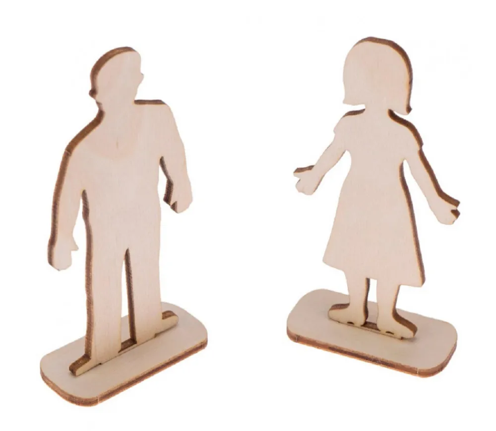 Tout Pour le Jeu 6 Figurines famille en bois naturel