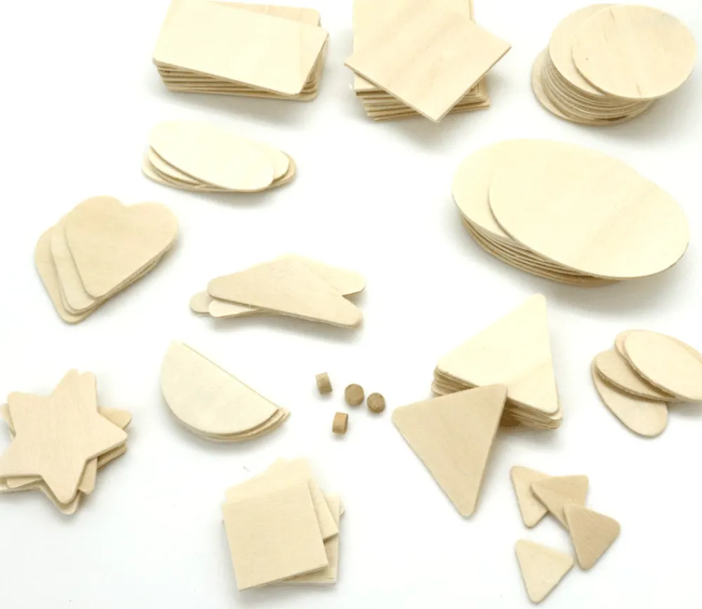 Tout Pour le Jeu 78 formes diverses en bois brut contre-plaqué
