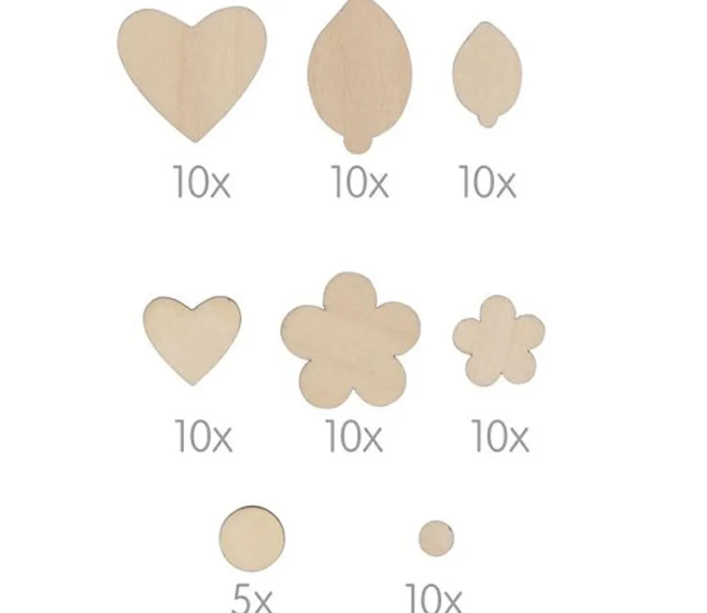 Tout Pour le Jeu 75 Formes fleurs et feuilles bois naturel