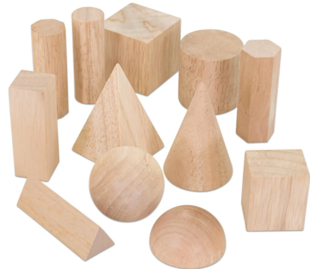 Tout Pour le Jeu 12 formes géométriques bois naturel - cube base 5 cm