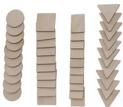 Tout Pour le Jeu 40 Formes géométriques bois naturel 3 cm