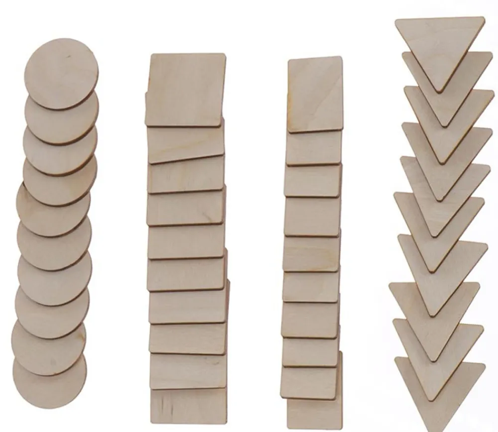 Tout Pour le Jeu 40 Formes géométriques bois naturel 3 cm