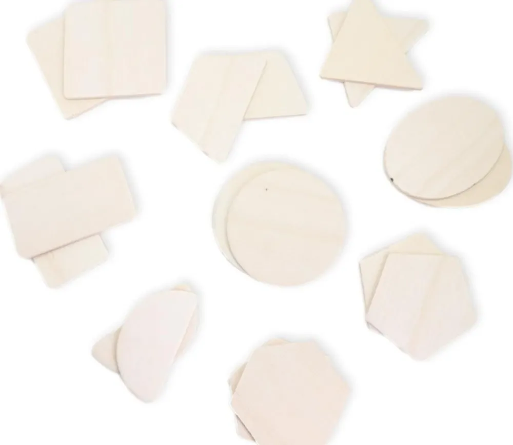 Tout Pour le Jeu 18 Formes géométriques bois naturel 7 cm