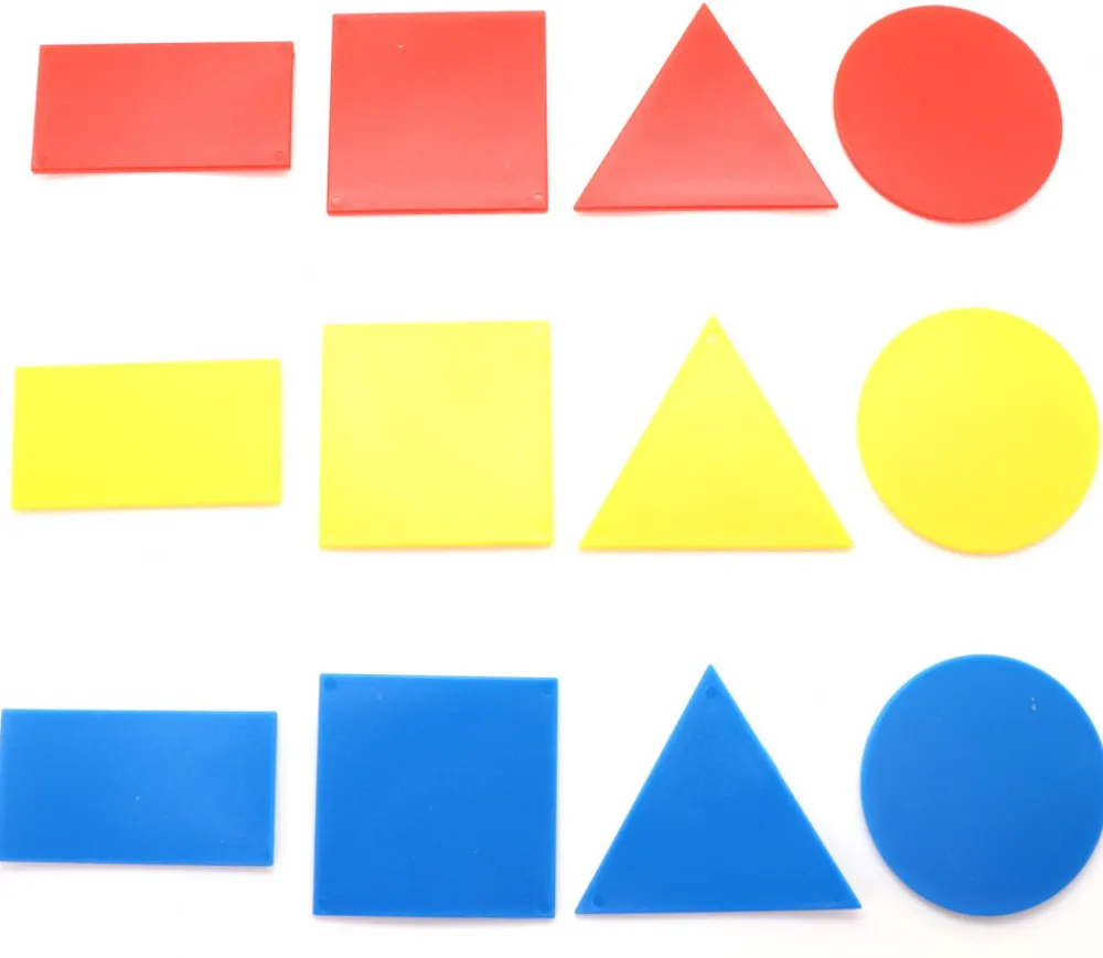 Tout Pour le Jeu 12 formes géométriques triangle, rectangle, carré, rond en 3 couleurs