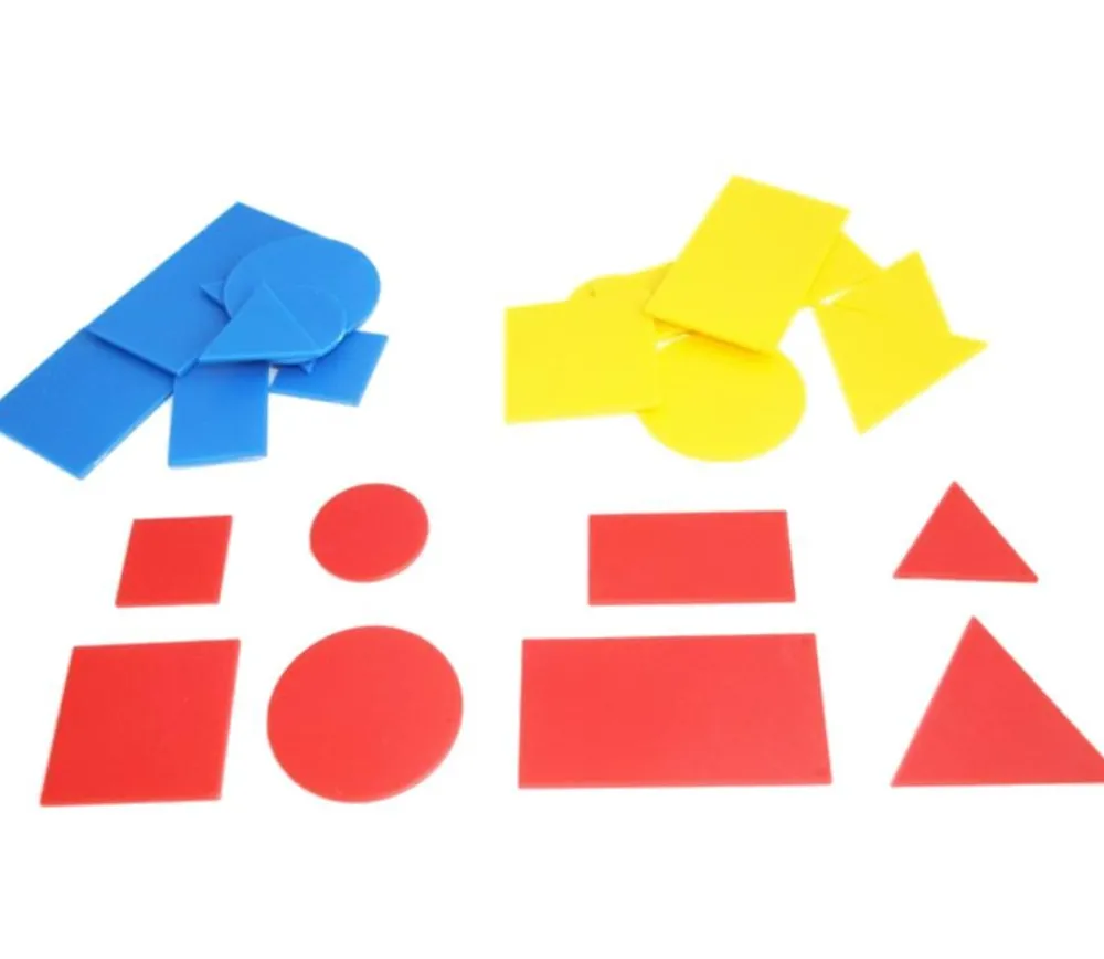 Tout Pour le Jeu 24 formes géométriques triangle, rectangle, carré, rond en 3 couleurs