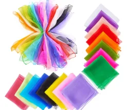 Tout Pour le Jeu 32 foulards de jonglage colorés 60 x 60 cm