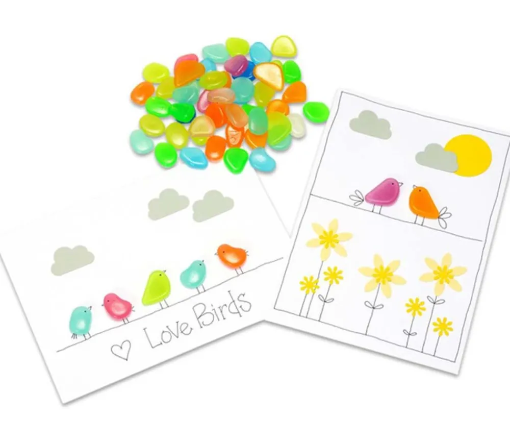 Tout Pour le Jeu 50 galets colorés lumineux env 1,5 cm