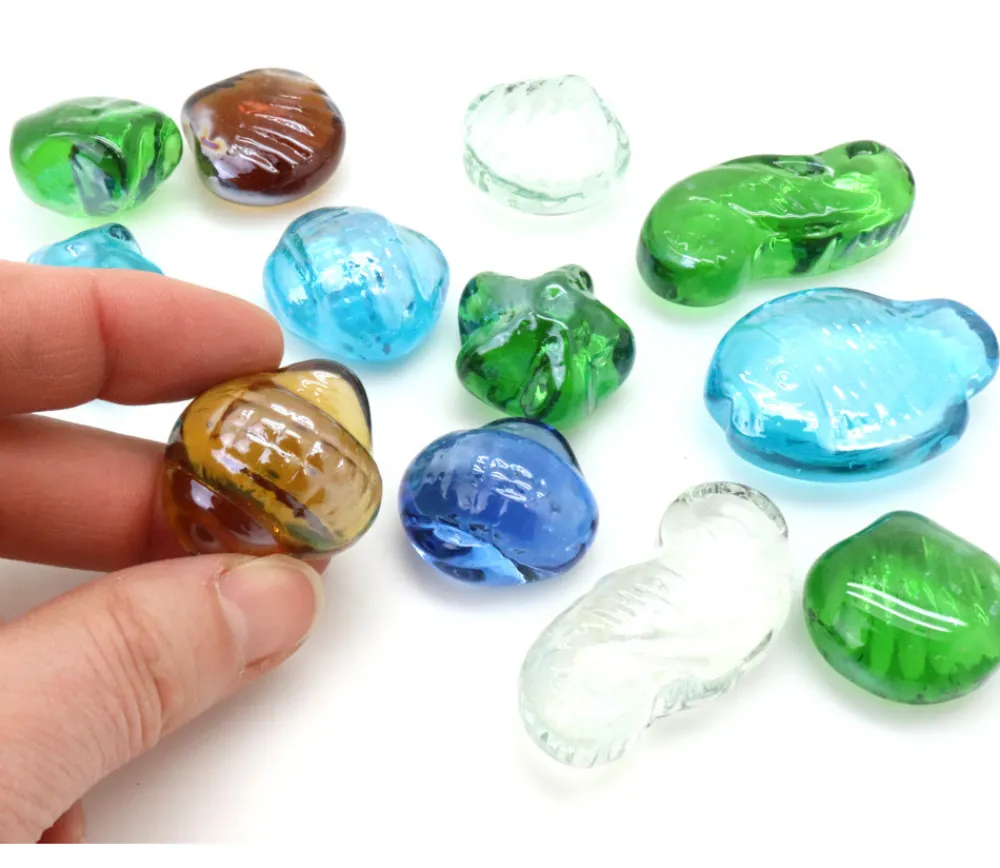 Tout Pour le Jeu 12 Galets coquillages poissons brillants