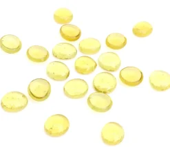 Tout Pour le Jeu 20 galets gems 15/22 mm jaune translucide - mini pierres plates