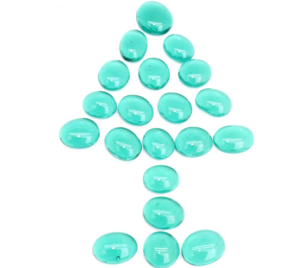 Tout Pour le Jeu 20 galets gems 15/25 mm vert translucide - mini pierres plates