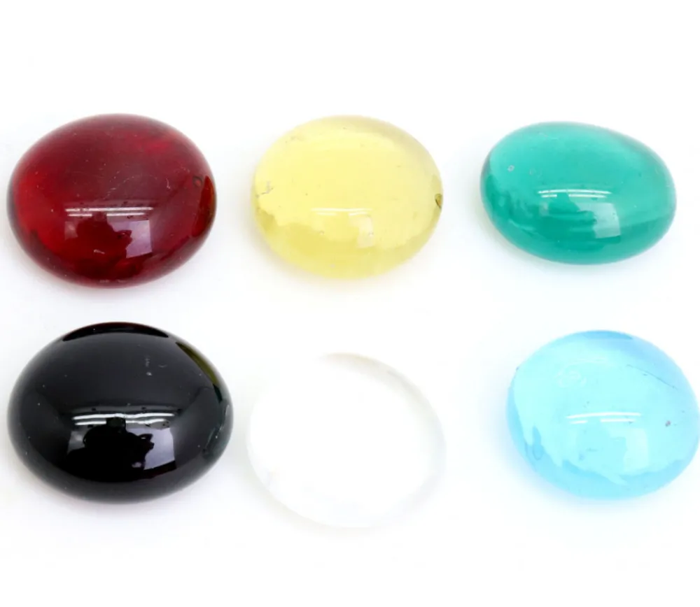 Tout Pour le Jeu 20 galets gems 15/25 mm vert translucide - mini pierres plates