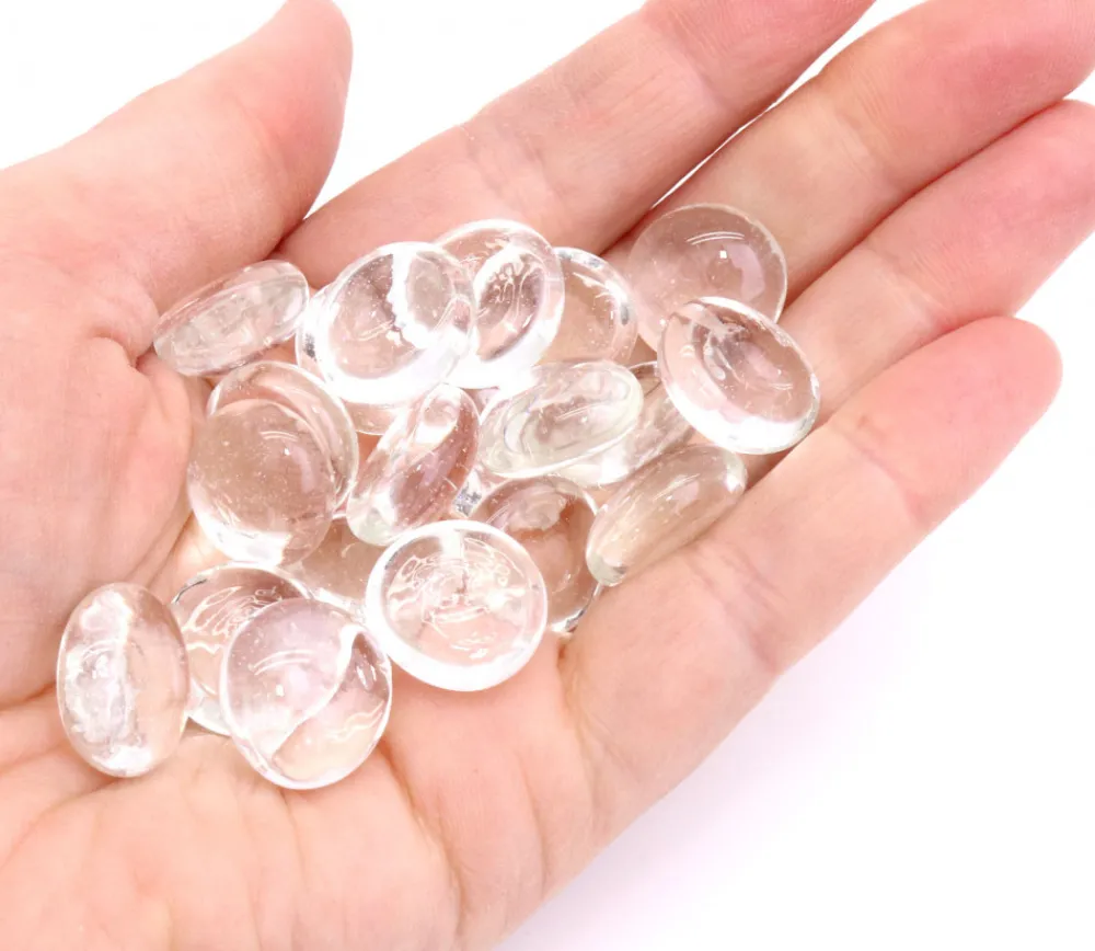 Tout Pour le Jeu 20 galets gems transparents 15/19 mm - mini pierres plates