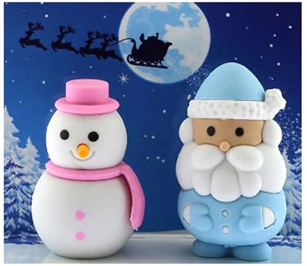 Tout Pour le Jeu 2 gommes : 1 Bonhomme de Neige et 1 Père-Noël