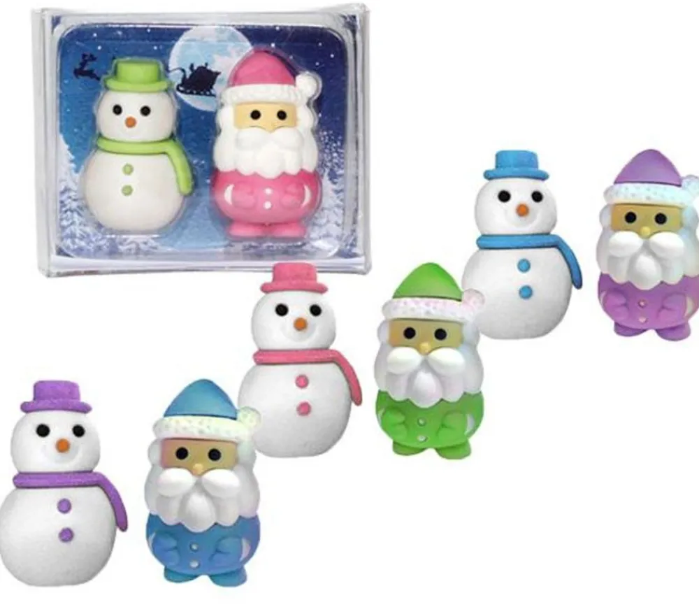 Tout Pour le Jeu 2 gommes : 1 Bonhomme de Neige et 1 Père-Noël
