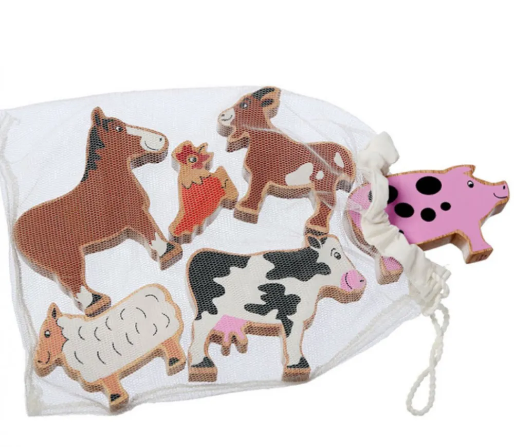 Tout Pour le Jeu 6 grands animaux de la ferme - Figurines en bois