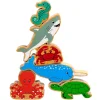 Tout Pour le Jeu 6 grands animaux de la mer en bois - figurines colorées