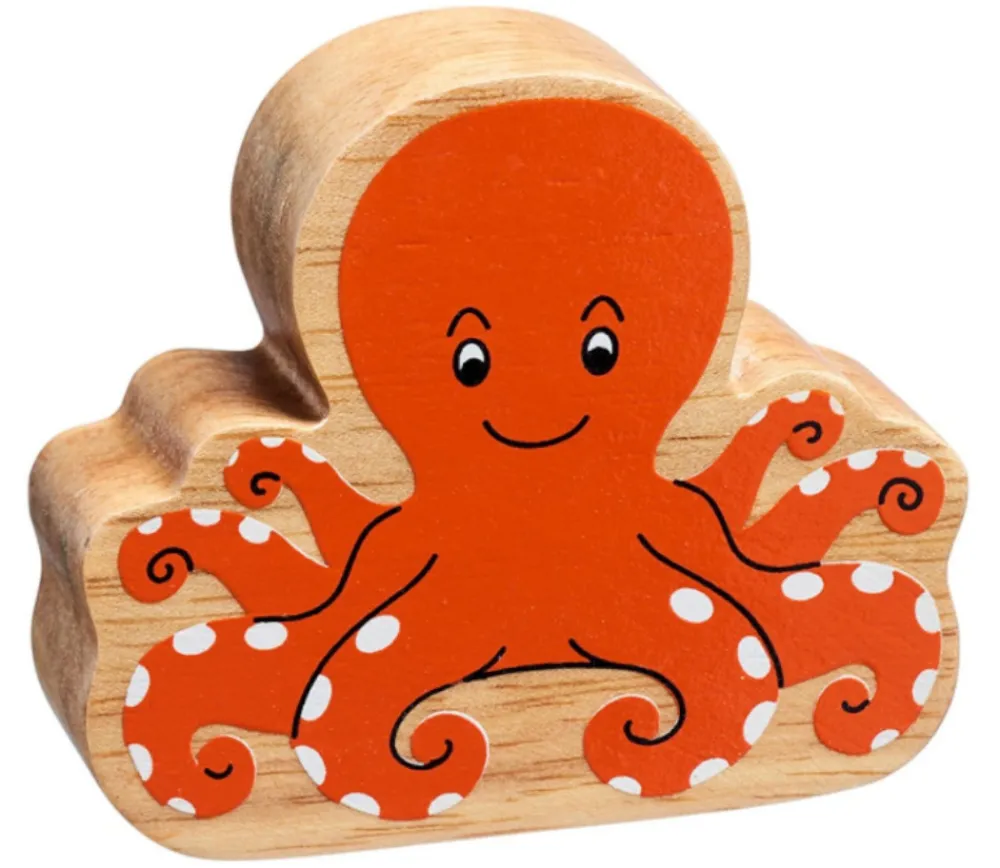 Tout Pour le Jeu 6 grands animaux de la mer en bois - figurines colorées