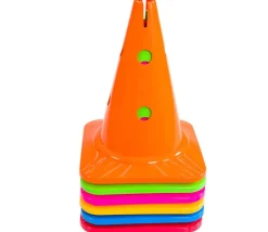 Tout Pour le Jeu 6 grands Cônes slalom 30 cm SUPER RESISTANTS avec trous
