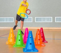 Tout Pour le Jeu 6 grands Cônes slalom 30 cm SUPER RESISTANTS avec trous