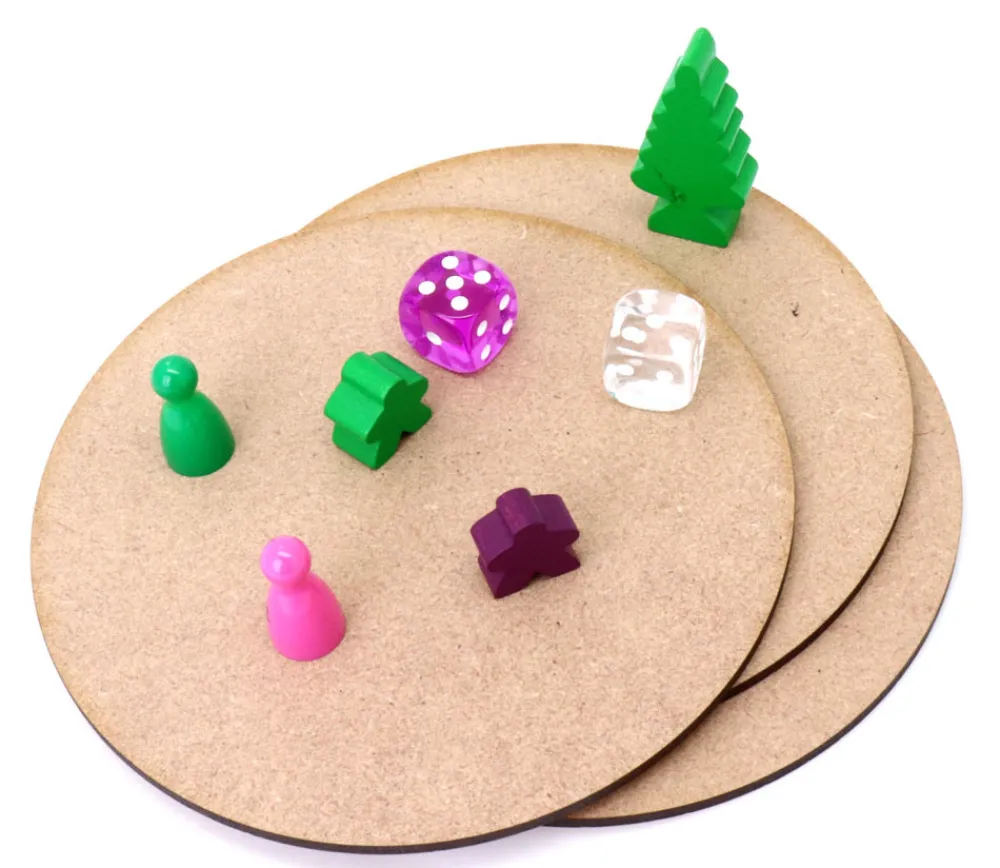 Tout Pour le Jeu 3 grands ronds de 13 cm en bois MDF brut