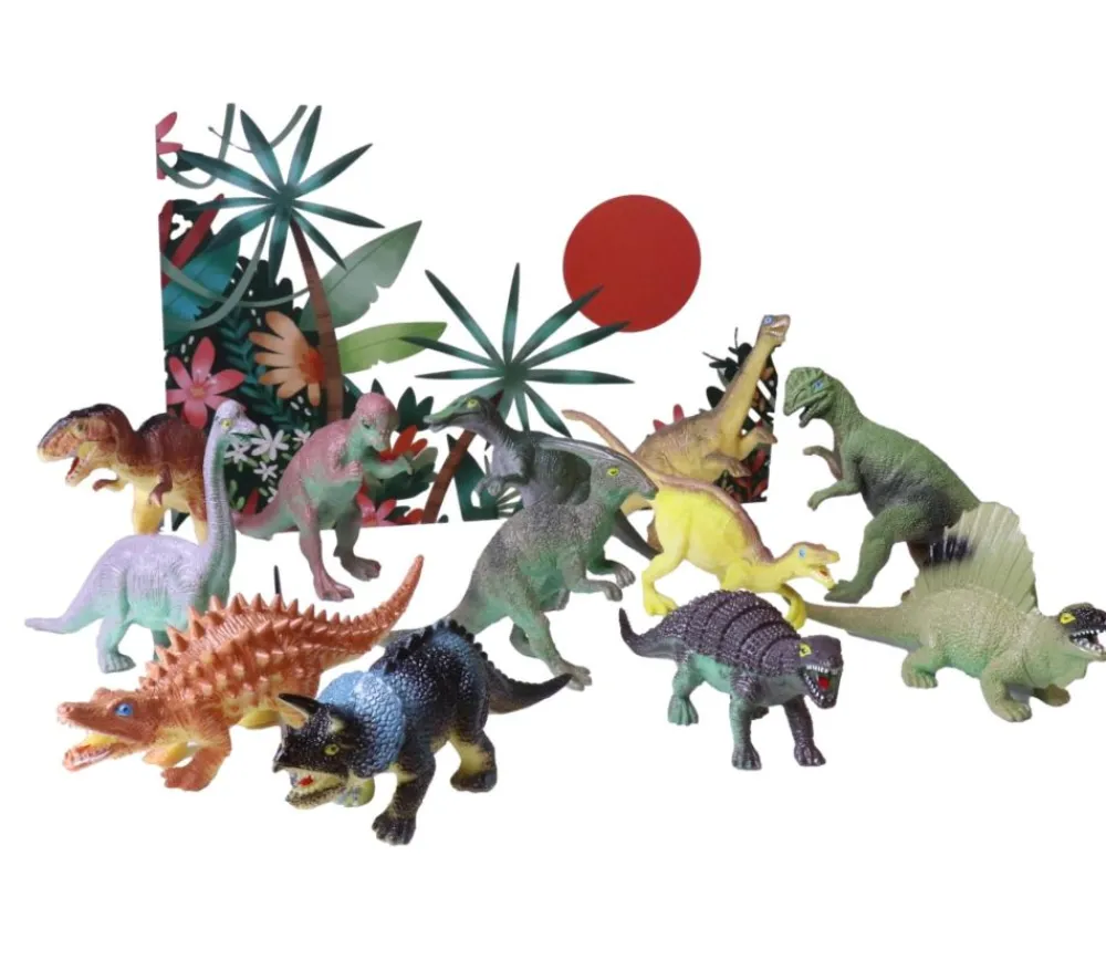 Tout Pour le Jeu 12 gros dinosaures Animaux figurines de 10 à 15 cm - jouet pas cher