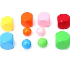 Tout Pour le Jeu 6 gros dés neutres 4 cm bois multicolores