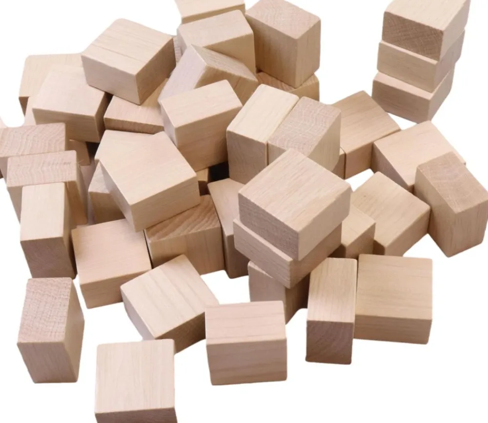 Tout Pour le Jeu 50 gros jetons carrés bois naturel 2.5 cm épais