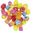 Tout Pour le Jeu 45 grosses perles en bois 5 formes et 6 lacets