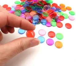 Tout Pour le Jeu 2500 Jetons 15 mm transparents colorés pour loto ou bingo