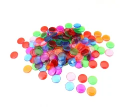 Tout Pour le Jeu 2500 Jetons 15 mm transparents colorés pour loto ou bingo