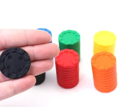 Tout Pour le Jeu 60 jetons empilables 3 cm multicolores en 6 couleurs pour jeu pion 30 mm