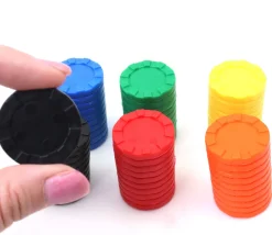 Tout Pour le Jeu 60 jetons empilables 3 cm multicolores en 6 couleurs pour jeu pion 30 mm