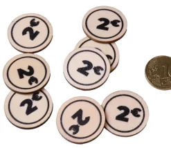 Tout Pour le Jeu 500 jetons en bois 2 € - 2.5 cm
