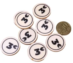 Tout Pour le Jeu 500 jetons en bois 3 € - 2.5 cm