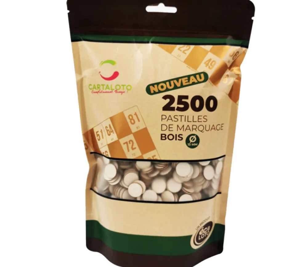 Tout Pour le Jeu 2500 Jetons en bois 1.5 cm jeux - loto - bingo - loisirs créatifs