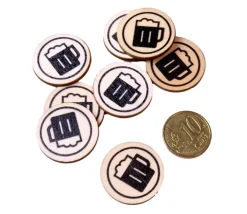 Tout Pour le Jeu 500 jetons en bois bière - 2.5 cm