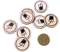 Tout Pour le Jeu 500 Jetons en bois Boisson - 2.5 cm