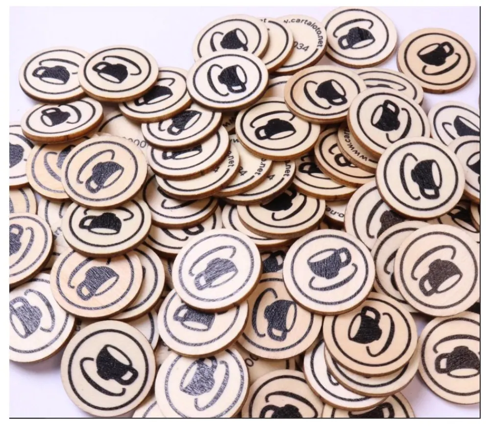 Tout Pour le Jeu 500 Jetons en bois Café - 2.5 cm