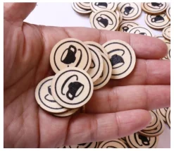 Tout Pour le Jeu 500 Jetons en bois Café - 2.5 cm