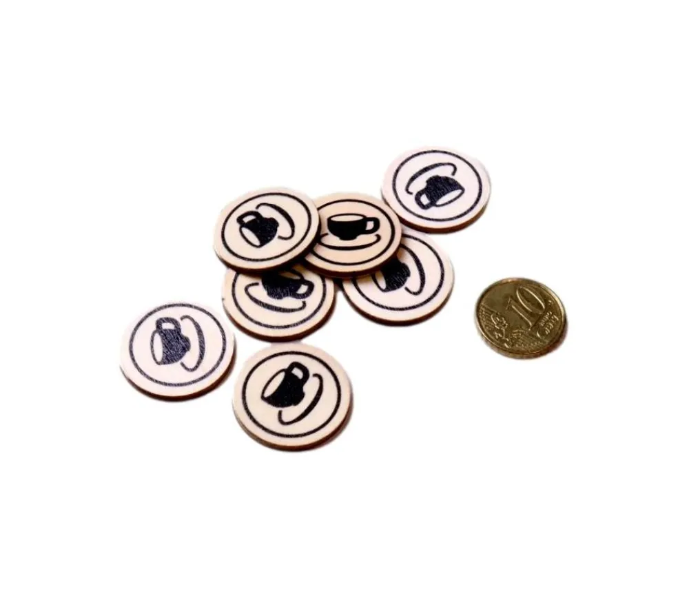 Tout Pour le Jeu 500 Jetons en bois Café - 2.5 cm