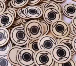 Tout Pour le Jeu 500 jetons en bois repas - 2.5 cm pour restauration