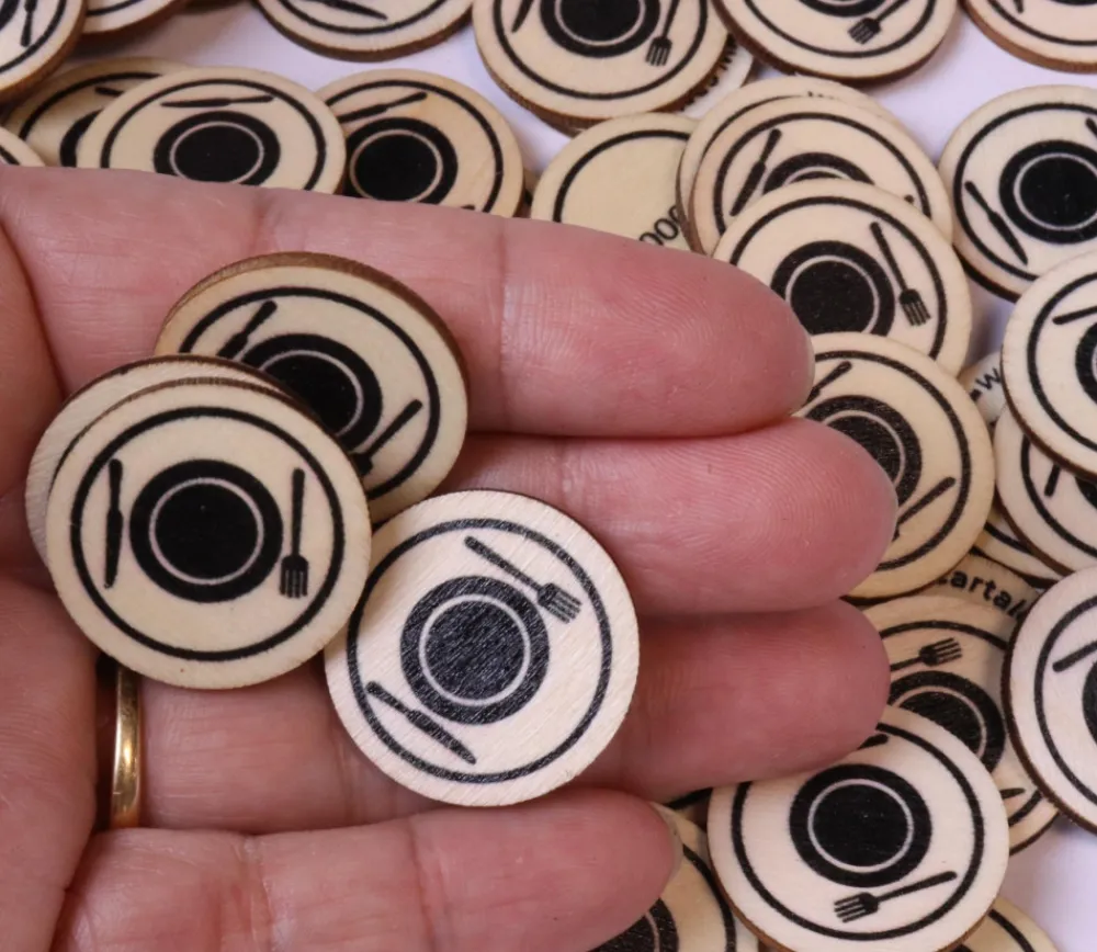 Tout Pour le Jeu 500 jetons en bois repas - 2.5 cm pour restauration