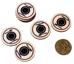 Tout Pour le Jeu 500 jetons en bois repas - 2.5 cm pour restauration