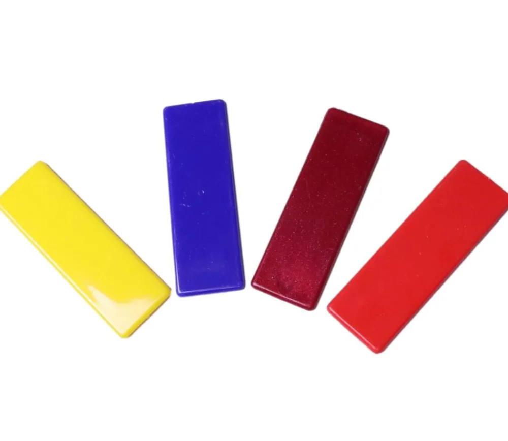 Tout Pour le Jeu 500 Jetons grands rectangles épais 6.2 x 2 cm en plastique coloré