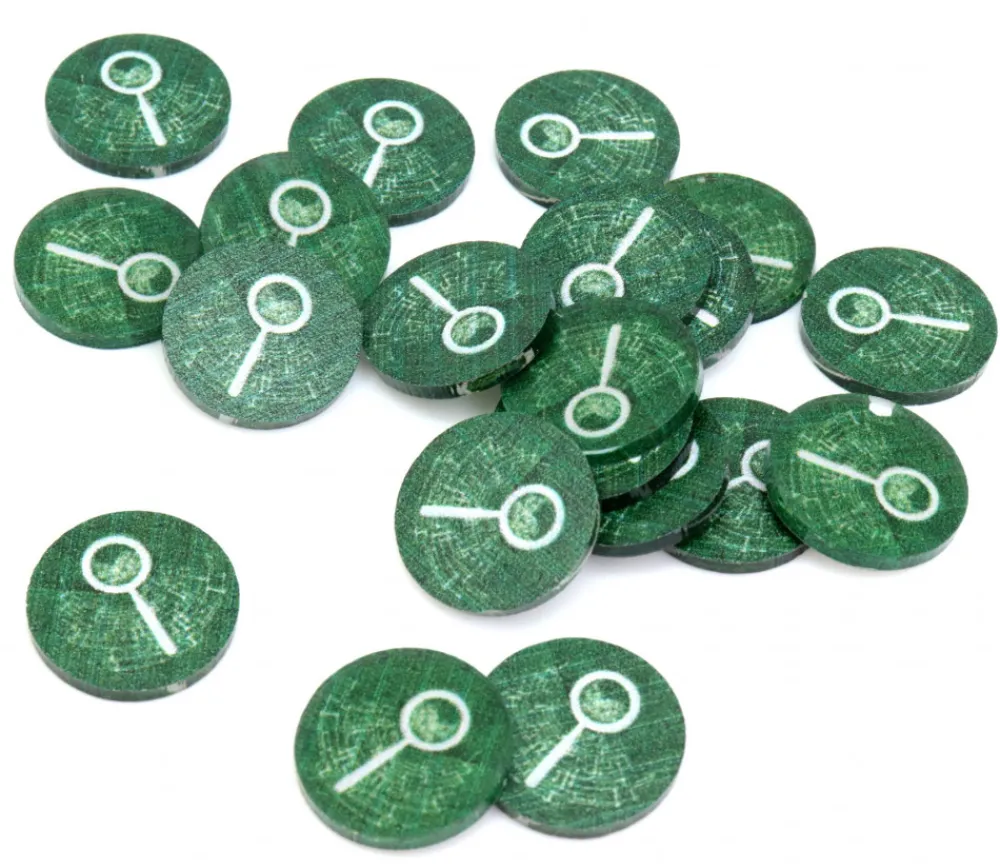 Tout Pour le Jeu 20 jetons indices/ loupes 18 mm pour jeux