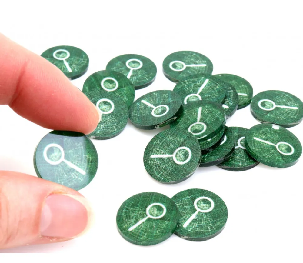 Tout Pour le Jeu 20 jetons indices/ loupes 18 mm pour jeux