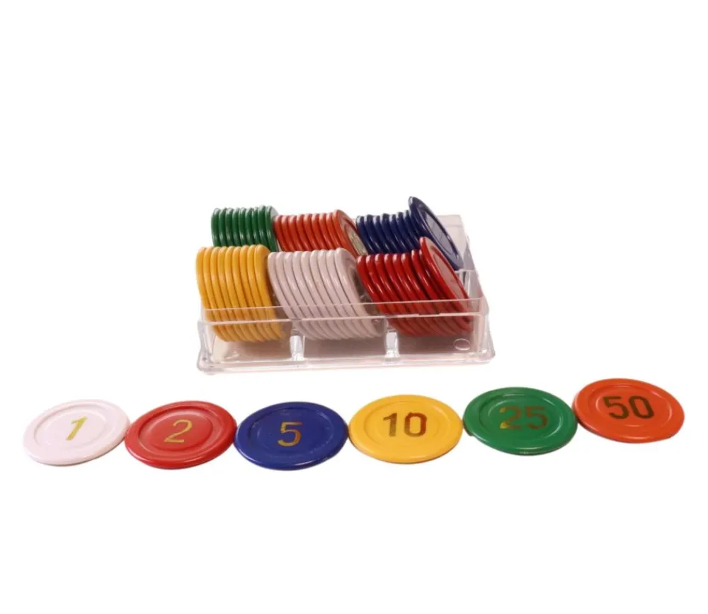 Tout Pour le Jeu 240 jetons numérotés. Pions de 25 mm. 4 boites de 60 pions.