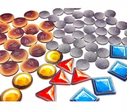 Tout Pour le Jeu 80 jetons ronds / carrés / trianges pour mise de jeu