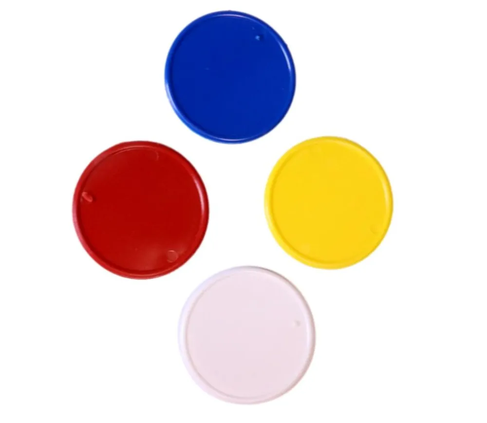 Tout Pour le Jeu 4 jetons ronds 2,6 cm en plastique - 4 couleurs